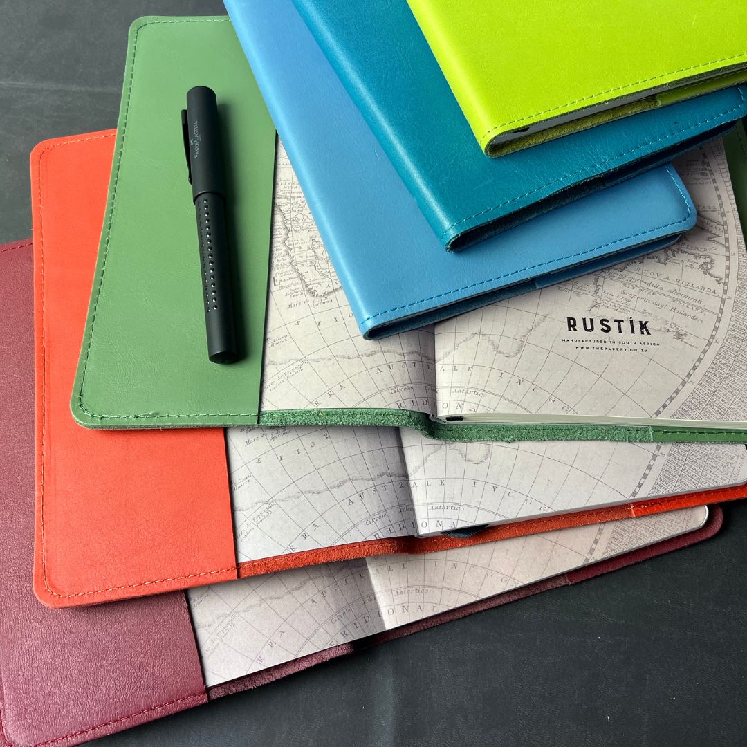Rustik Colourful Leather Slip On Cover & Journal